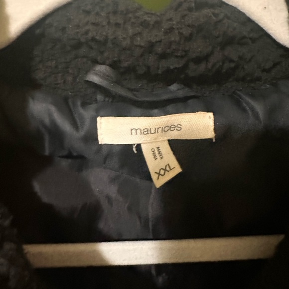 Maurices XXL Black, Gray and White Buffalo Plaid Vest with Sherpa top - Picture 3 of 4